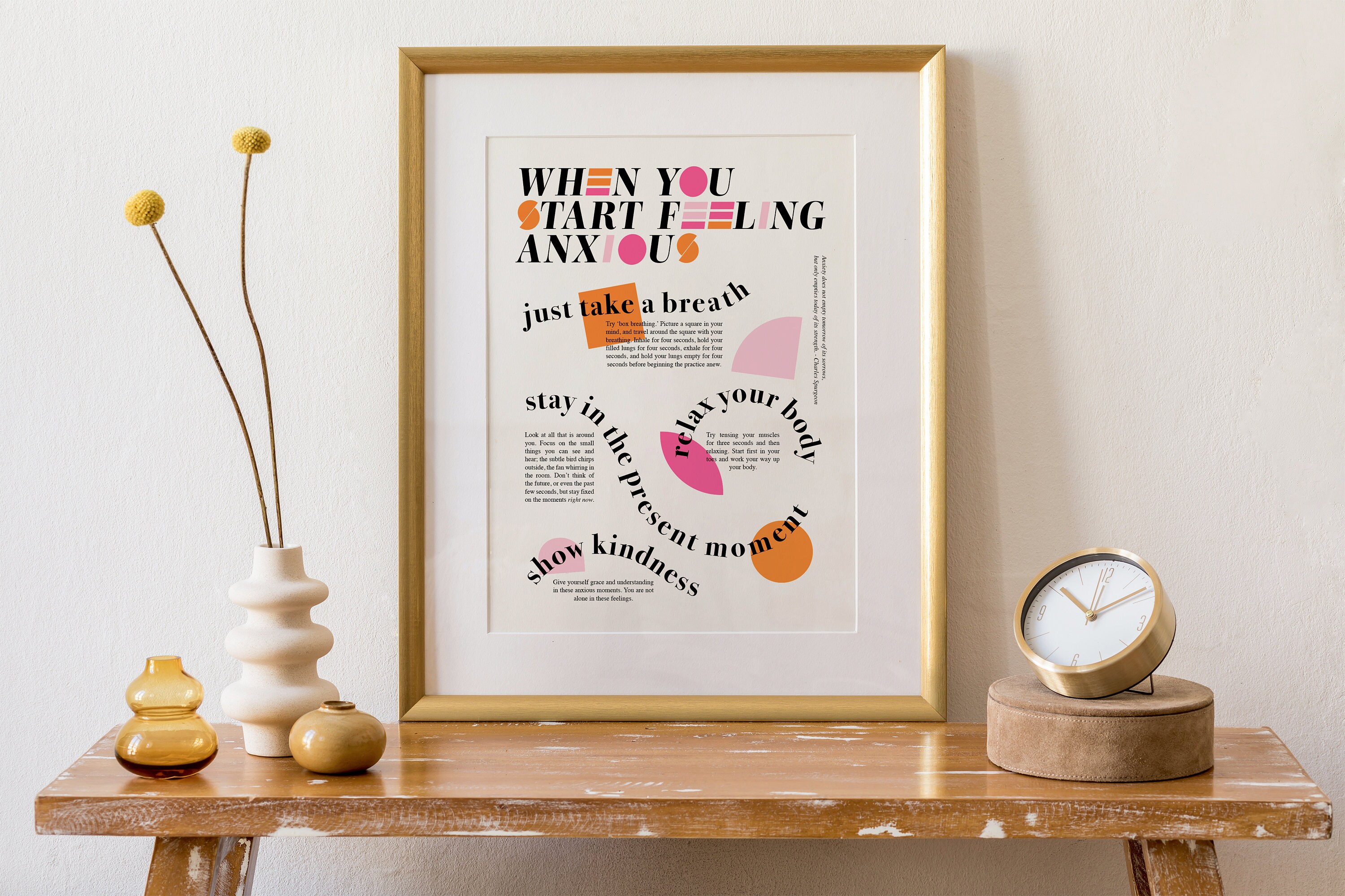 Anxiety Art Print, Wall Art, Mental Health Print, Modern Design ...