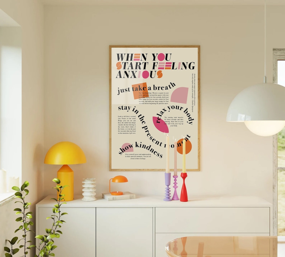 Anxiety Art Print, Wall Art, Mental Health Print, Modern Design ...