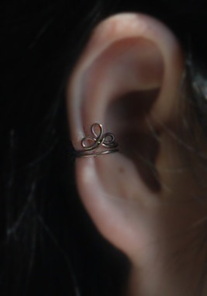 Ear Wrap,cartilage earring Ear Jacket Bronze Color Twist infinity Ear Cuff