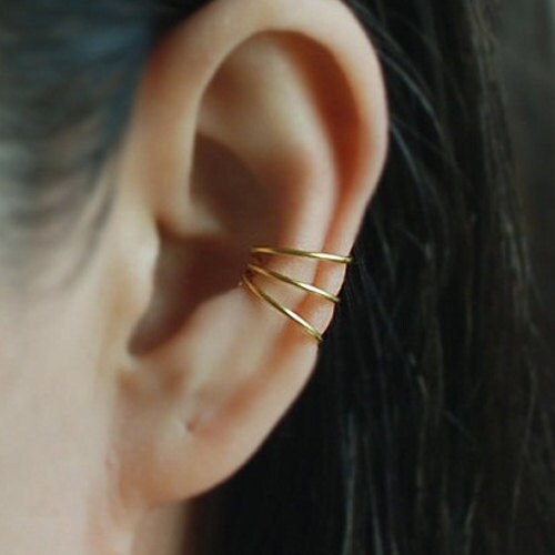3 Band Conch Ear cuff Fake conch PiercingCartilage Etsy