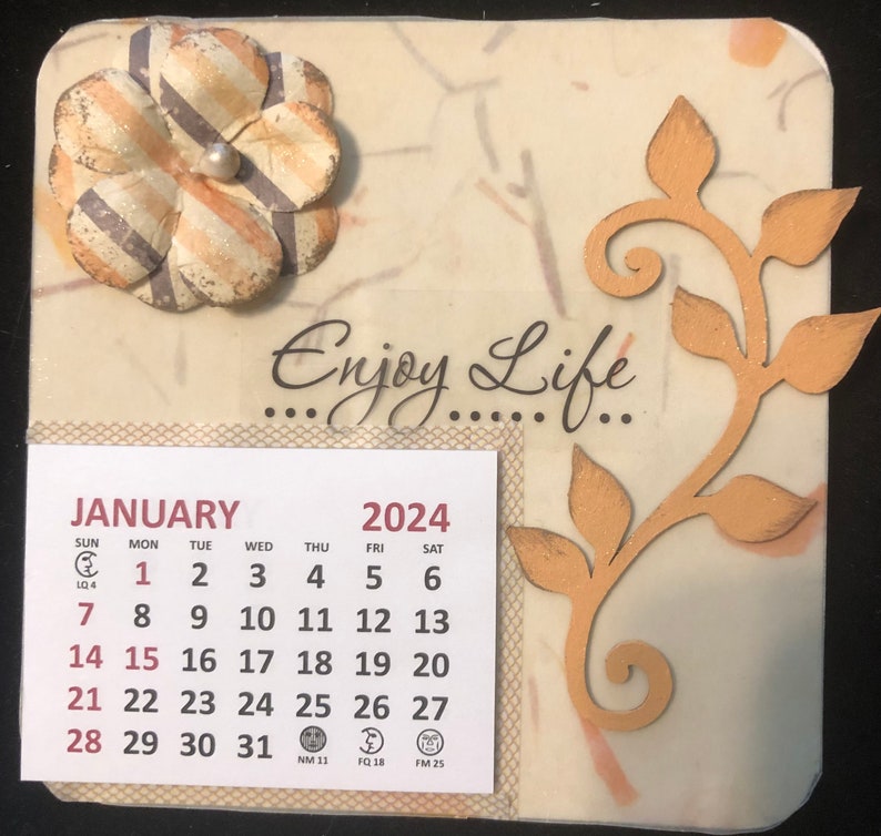 Mini Calendar 2024 Floral Etsy