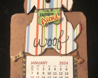 Mini Magnetic Calendar 2024 Dog Etsy