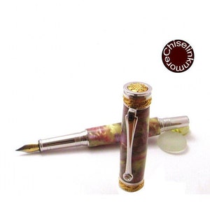 Northern Lights Alumilite 22k Gold/ Rhodium fountain pen