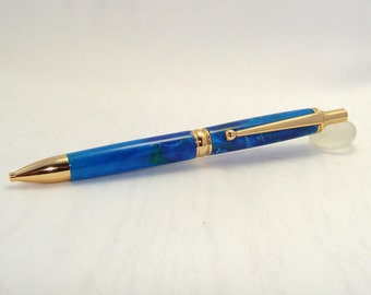 Blue Green Ocean 24kt Gold 2mm Mechanical Pencil