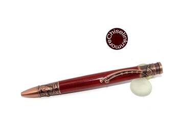 Redheart wood and Copper Fly Fishing Twist Ballpoint pen