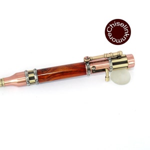 Steampunk Bolt Action Ballpoint pen with Cocobolo Wood