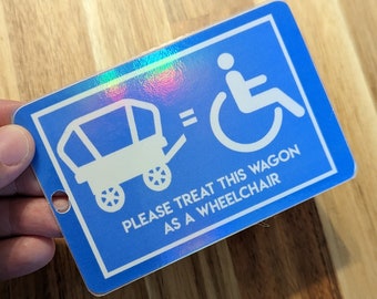 Accessibility aid tag-Treat Wagon like Wheelchair travel tag, wagon tag