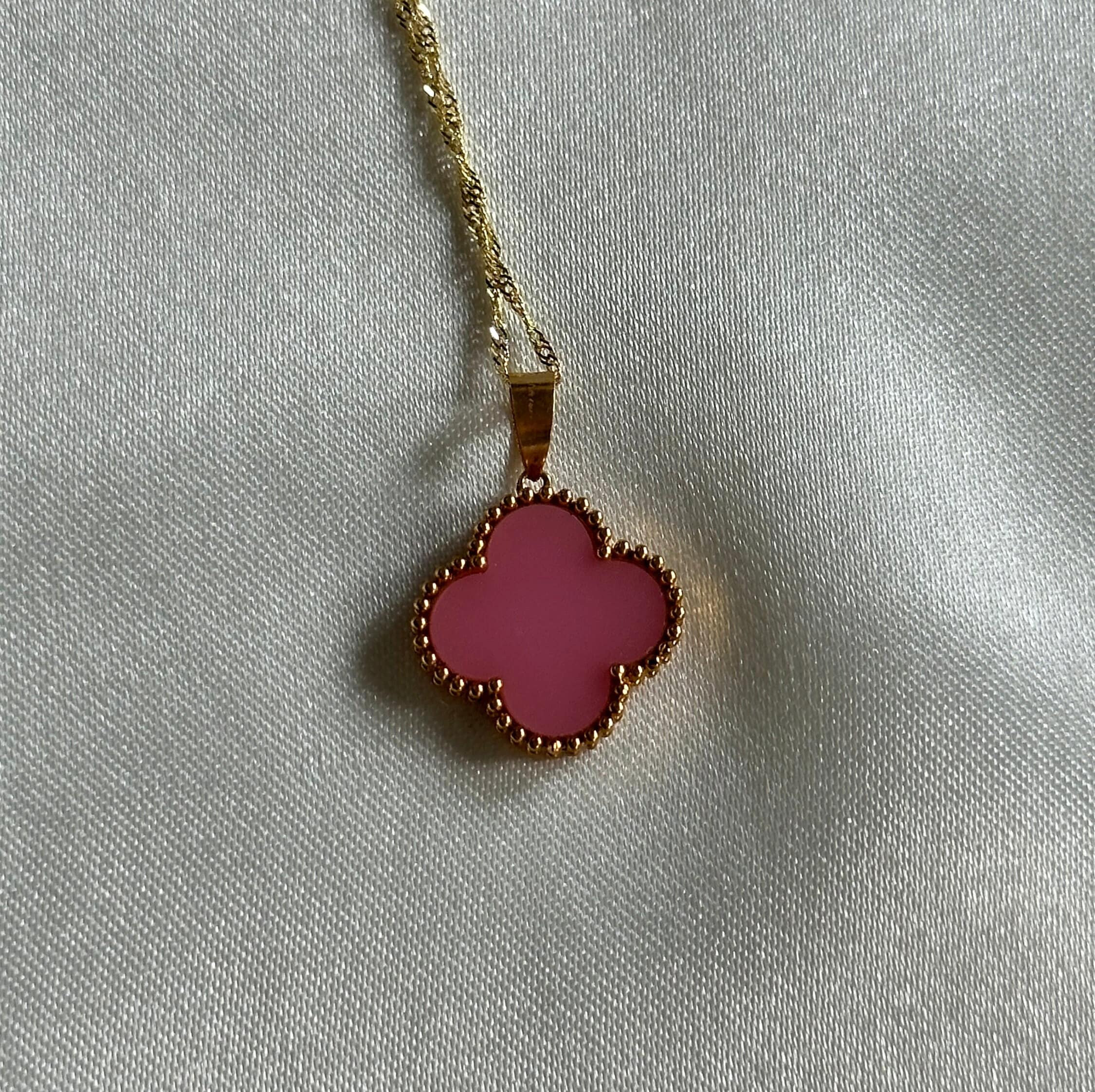 VAN CLEEF & ARPELS Necklace Sweet Alhambra Women's 750PG Carnelian Pin