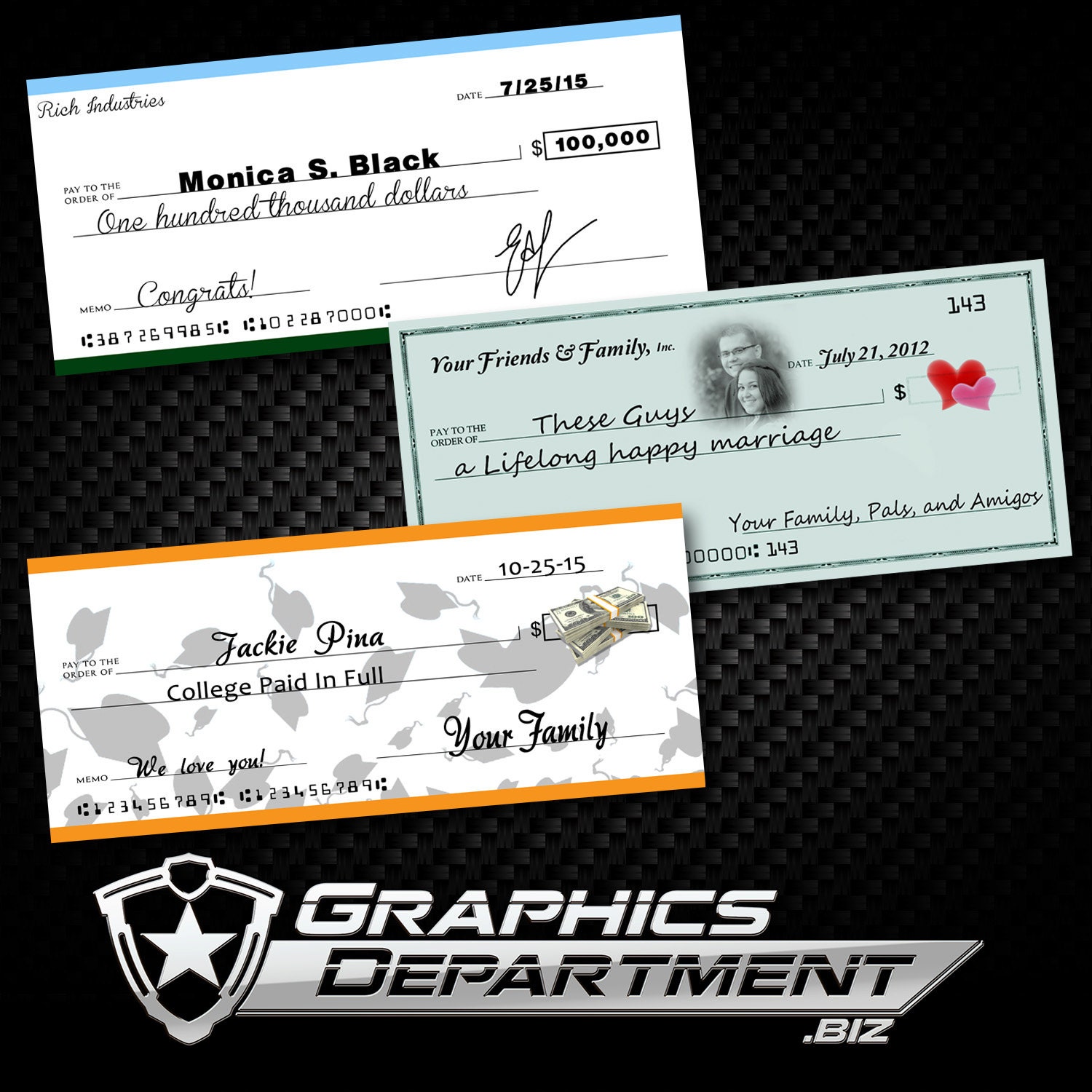 Giant Check Novelty Check Custom Printed Oversized Etsy