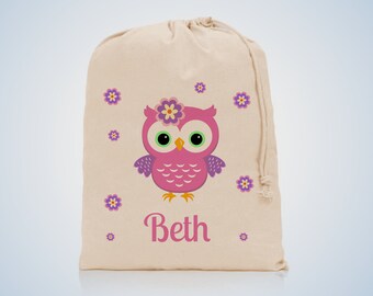 Pram Bag Choose from 10 colours and 4 animals Personalised Animal Drawstring PE Bag ideal for Nursery Childminder 100/% Cotton