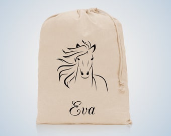 Pony Drawstring Bag Grooming Kit Equestrian Equine Rucksack Personalised Horse 