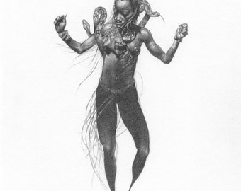 Mami Wata. Limited edition print by Mark Feijão Milligan II - African American Art, Black Art, Caribbean Art