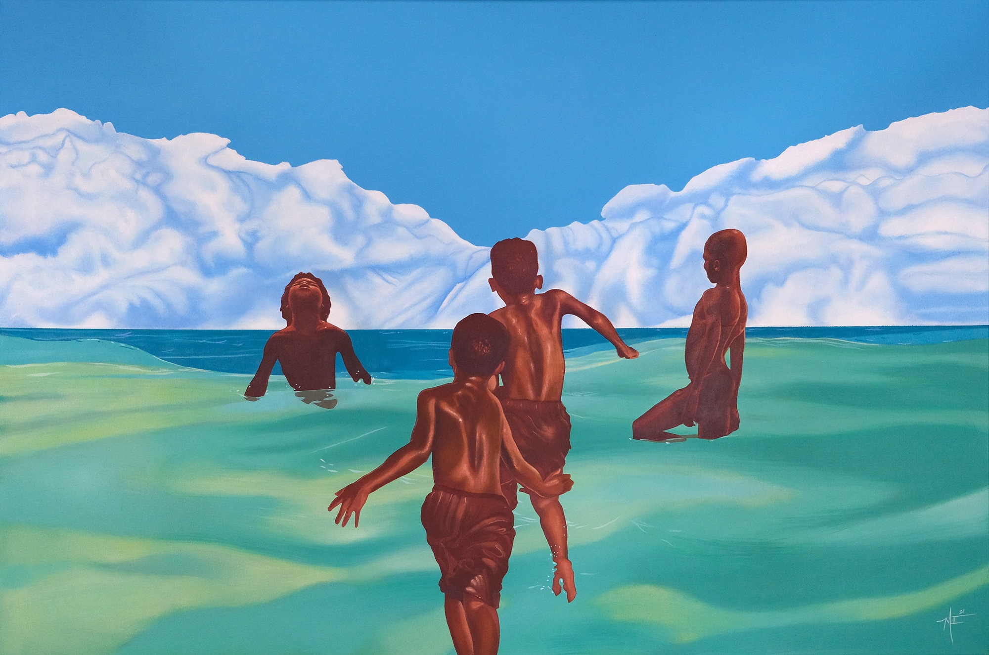 Black Boy Joy II - Inocencia Negra II. Limited edition print by Mark Feijão Milligan II - African American Art, Afrofuturist