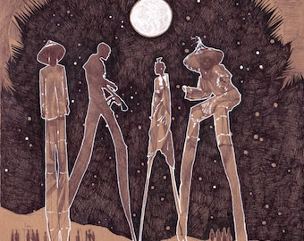 Moko Jumbies. Limited edition print by Mark Feijão Milligan II - African American Art, African Art, Caribbean Art, Afrofuturist