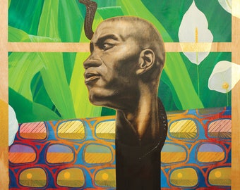 Gordon in Flora. Limited edition print by Mark Feijão Milligan II - African American Art, Black Art, Caribbean Art