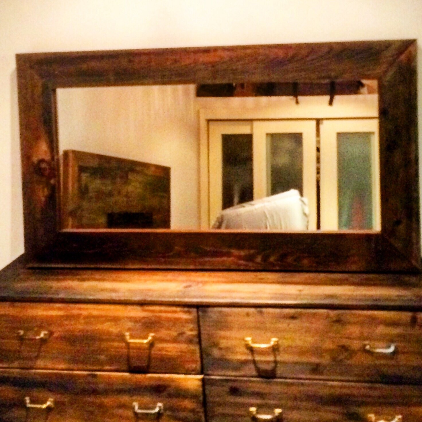 Reclaimed wood framed mirrors Etsy