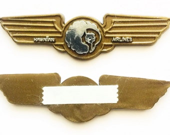 Vintage Hawaiian AIRLINES 1990's Pilot Plastic Kiddie Wings Self Adhesive Pins Set of 2