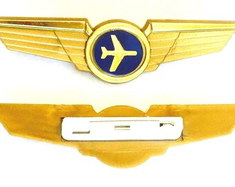 2 Kids Airplane Airline Pilot Wing Pins Plastic Badges Party Favors