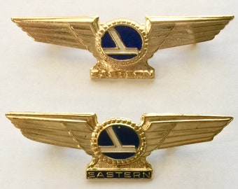 Vintage EASTERN AIRLINES 1960's Pilot Metal Wings Pins