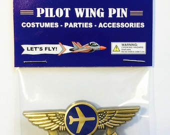 Kids Airplane Future Pilot Airline Pilot Wing Pin Plastic Badge Party Favor New in Package