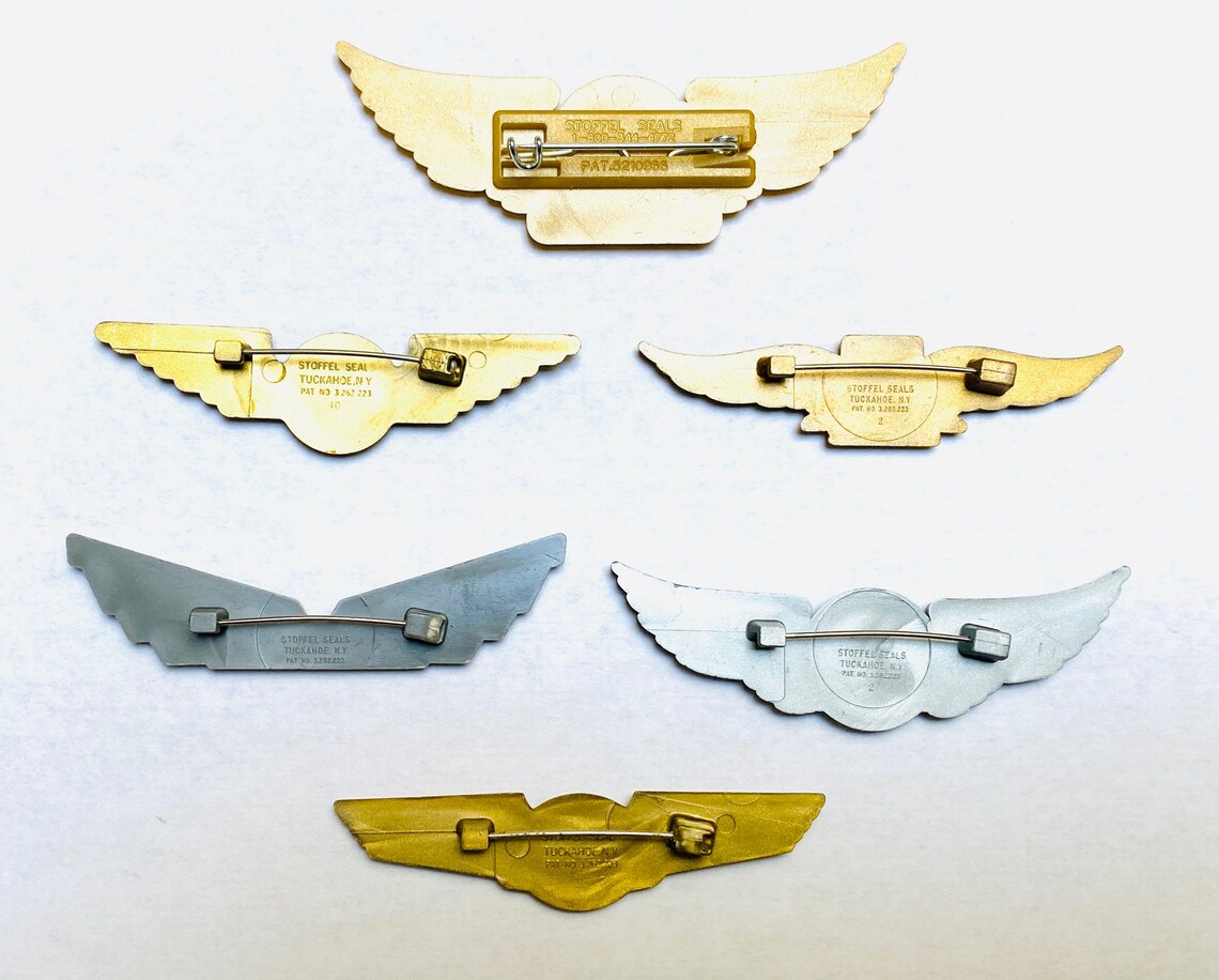 Vintage Airlines Pilot Wings Pins Set of 6 Etsy