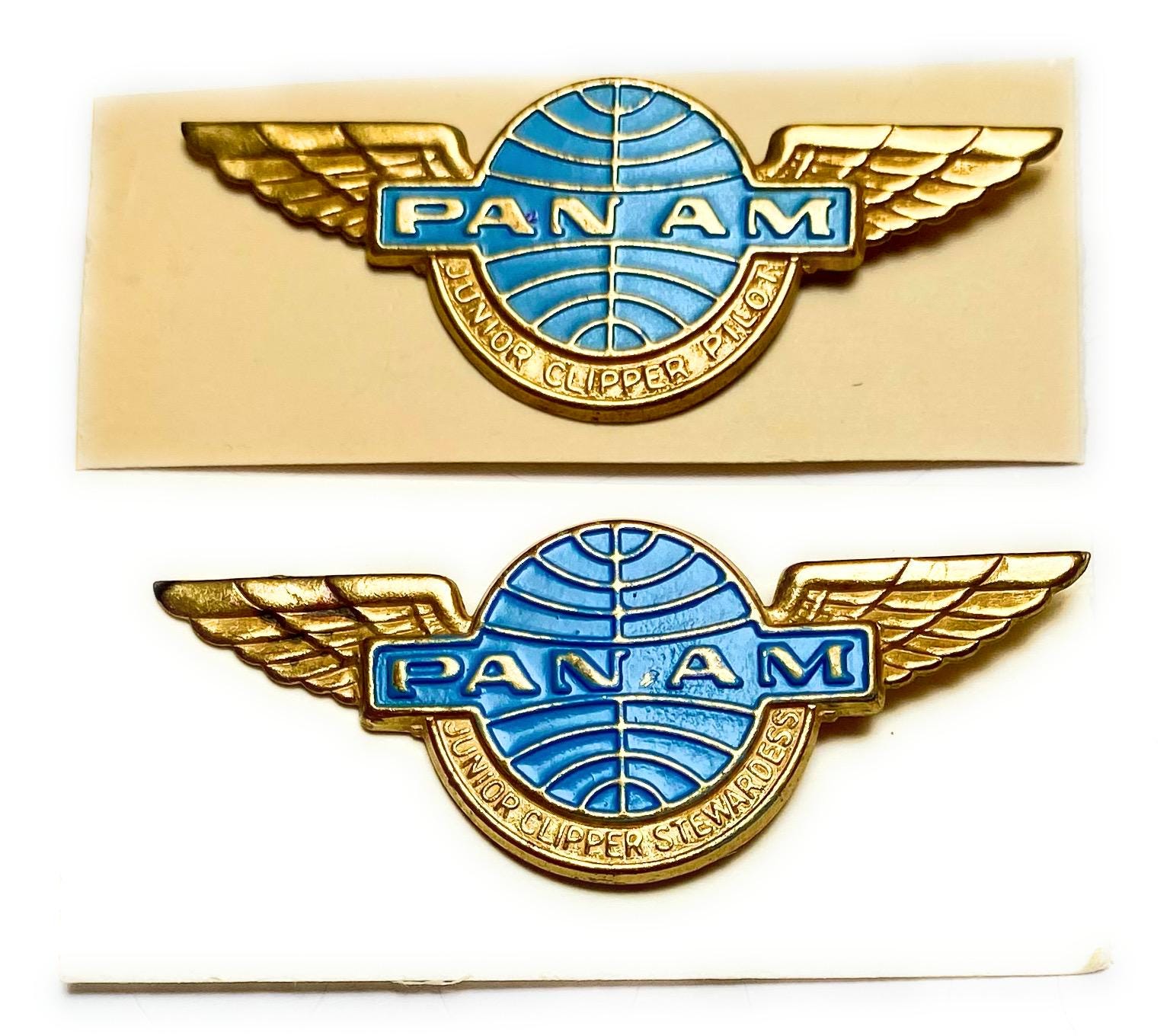 PAN AM 翼バッジ JUNIOR CLIPPER STEWARD 金属製 PAN AM 翼バッジ JUNIOR CLIPPER STEWARD 金属製