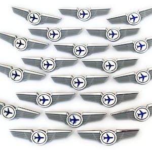 Fluglinien Pilot Wings 20 SILBER Flugbegleiter Anstecker Pins
