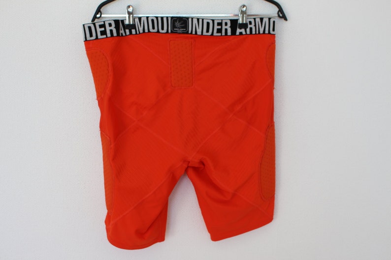 Mens Padded Compression Shorts UNDER ARMOUR Orange Basketball Shorts