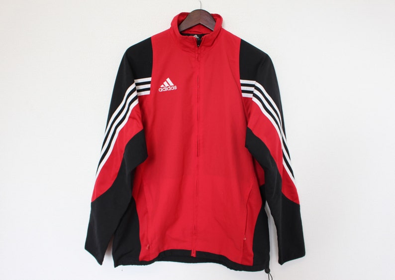 ADIDAS Jacket Windbreaker Red BlackAdidas Track Jacket Hipster | Etsy