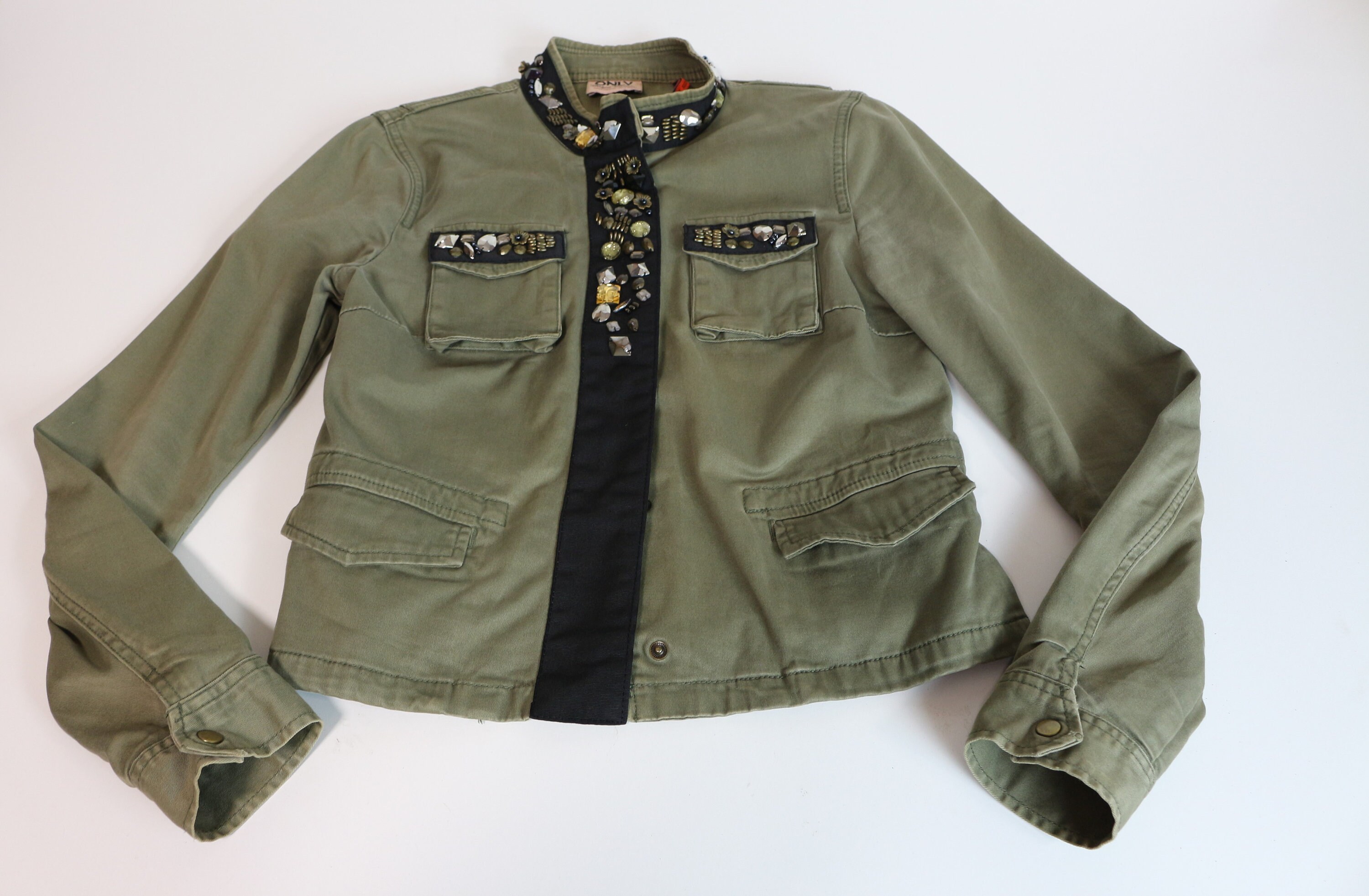 Khaki Military Jacket Embroidered Green Military Blazer MJ Etsy
