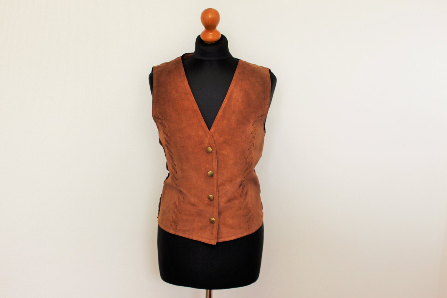 Daim cuir Womens Vest gilet gilet veste sans manches Style | Etsy