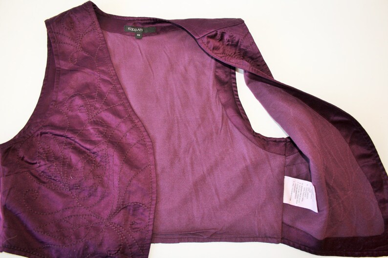 Marsala Womens Vest Embroidered Womens Burgundy Waistcoat Bolero Romantic Hippie Gipsy Boho Medium To Large Size