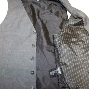 Mens Gray Waistcoat/ Mens Wedding Vest/ Formal Vest Classic Fitted Waistcoat Wedding Office Size Medium image 3