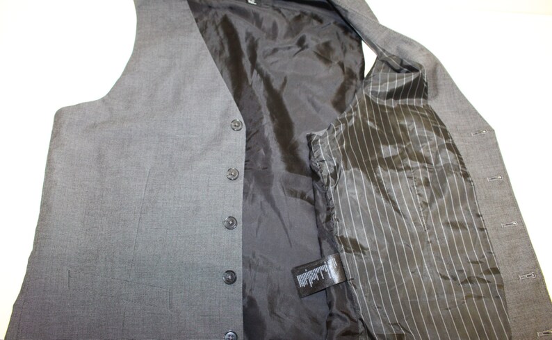 Mens Gray Waistcoat/ Mens Wedding Vest/ Formal Vest Classic Fitted Waistcoat Wedding Office Size Medium image 3