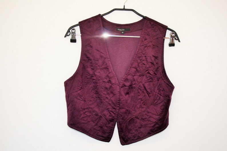 Marsala Womens Vest Embroidered Womens Burgundy Waistcoat Bolero Romantic Hippie Gipsy Boho Medium To Large Size