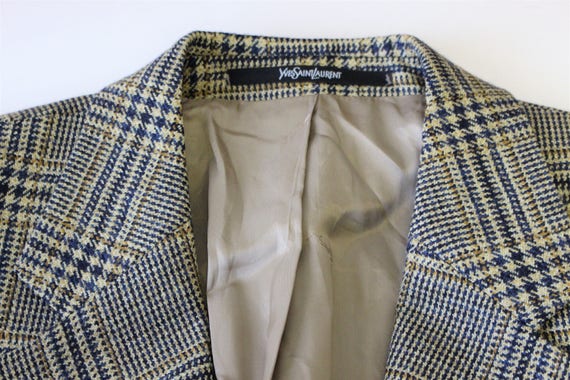 Yves Saint Laurent Tweed Jacket Glen Plaid Tweed … - image 7