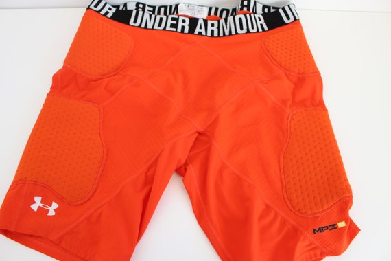 Mens Padded Compression Shorts UNDER ARMOUR Orange Basketball Shorts MPZ 2  Size 2XL 3XL 