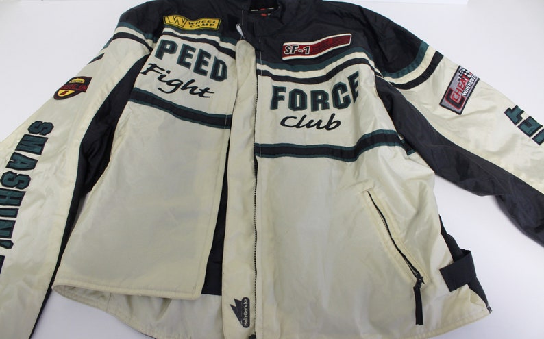 Embroidered Bomber Jacket SPEED FORCE FIGHT Club Biker Racing Motosports Jacket Vintage Riders Motorcycle Club Sports Large to xl