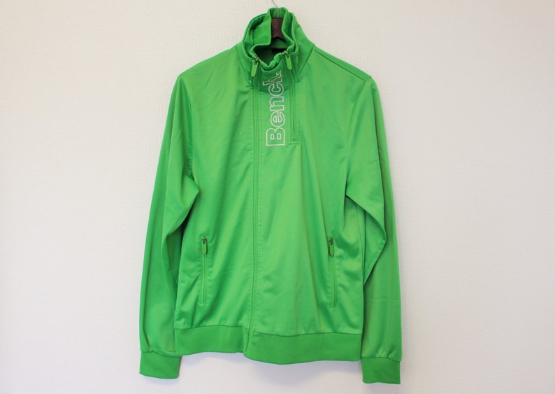 Track Jacket Bench Athletic Jacket Windbreaker Bright Green Etsy