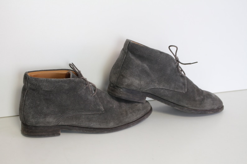 Gray Leather Lace-up Boots CORTEFIEL Gray Suede Boots Chukka Boots Light gray Ankle Boots Desert Trail Combat Size US 10 Eu 43