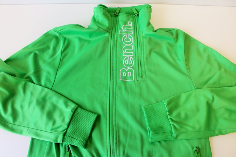 Track Jacket Bench Athletic Jacket Windbreaker Bright Green Etsy