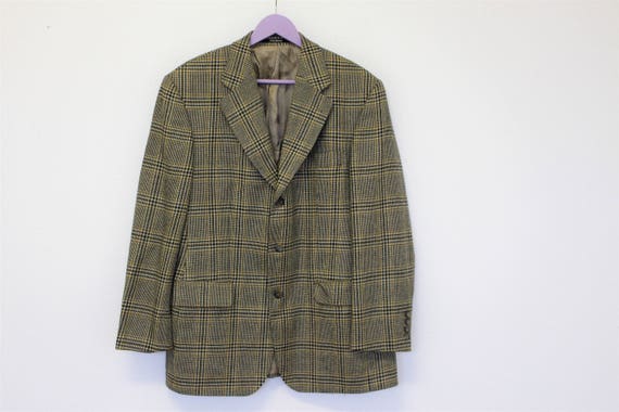 Yves Saint Laurent Tweed Jacket Glen Plaid Tweed … - image 1