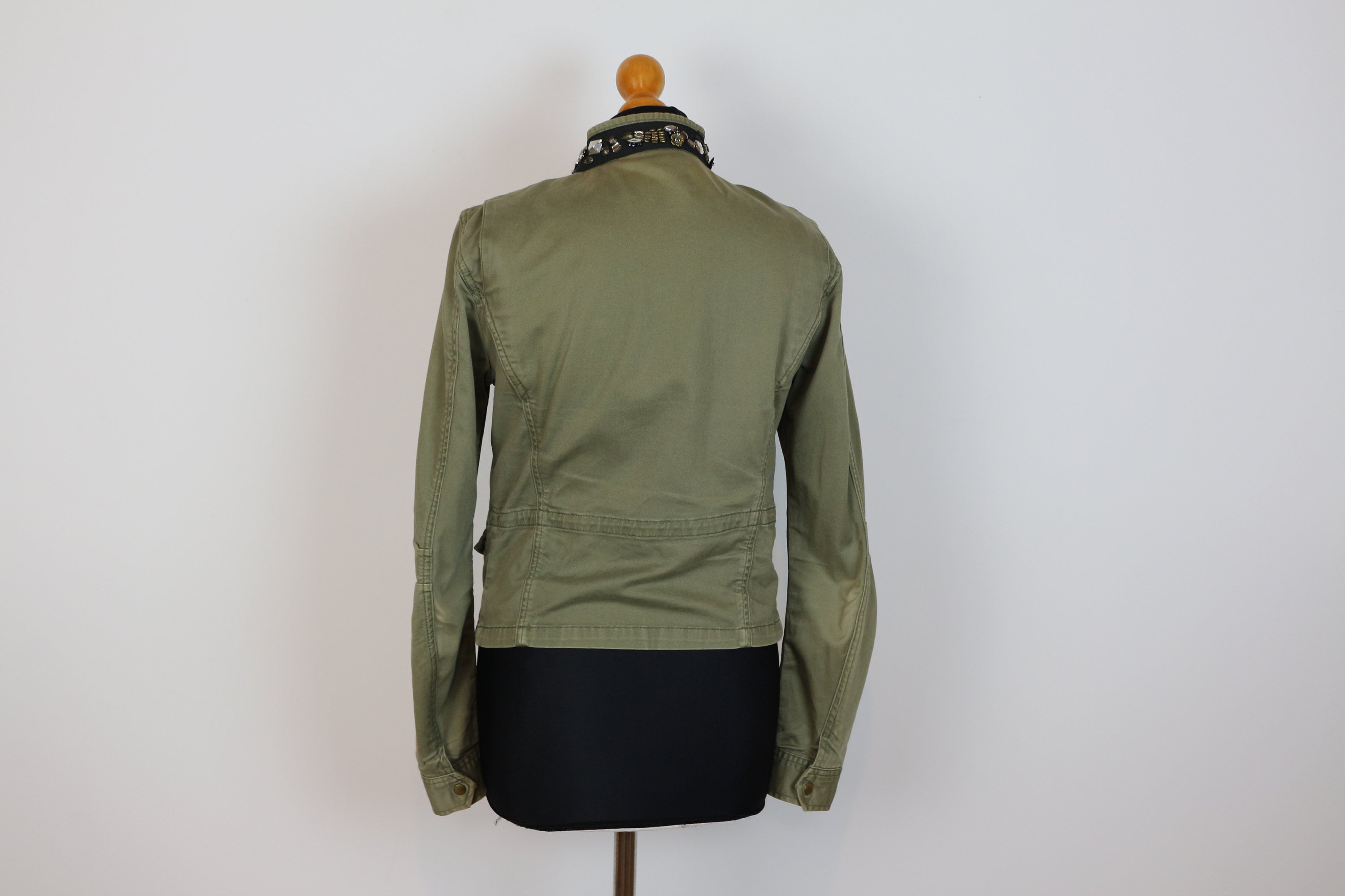 Khaki Military Jacket Embroidered Green Military Blazer MJ Etsy