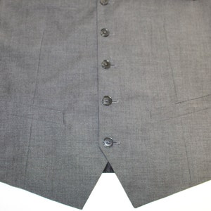 Mens Gray Waistcoat/ Mens Wedding Vest/ Formal Vest Classic Fitted Waistcoat Wedding Office Size Medium image 2
