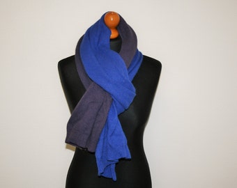 Long  Wool blend Scarf  Blue Purple Soft Long Scarve Long Wide Soft  Winter Scarf Brand KG KURT GEIGER