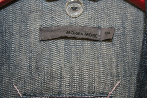 Blue Denim Jacket Womens Jean Jacket MORE & MORE Blue Denim Blazer Classic  Military Boho Jeans Jacket Size Medium -  Canada
