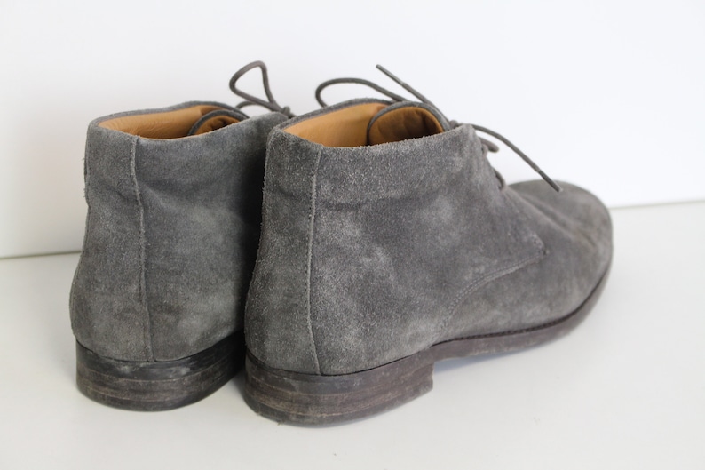 Gray Leather Lace-up Boots CORTEFIEL Gray Suede Boots Chukka Boots Light gray Ankle Boots Desert Trail Combat Size US 10 Eu 43