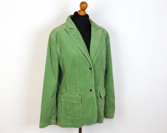 Mint Green Jacket  Corduroy Light Apple Green  Blazer Hippie Boho Festival Country  Large to XL Size