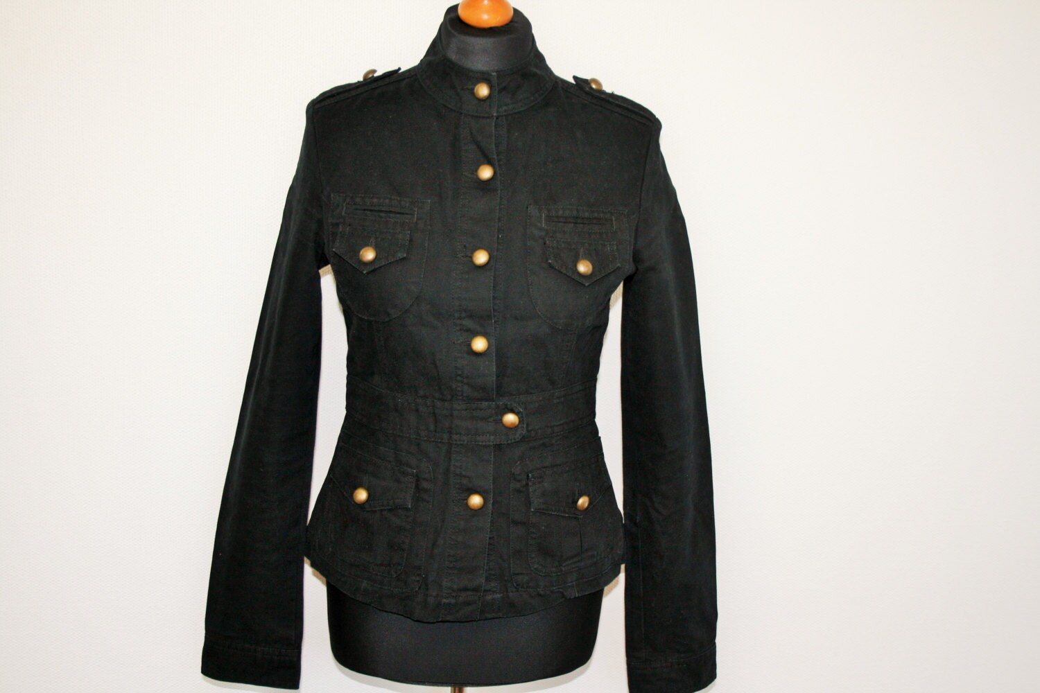 Womens Black Marching Band Jacket Breasted Military Blazer Etsy