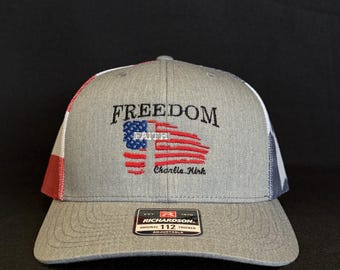 Embroidered "Freedom" Charlie Kirk Snapback Hat